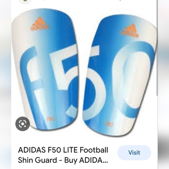 adidas soccer Shin Pads F50 Pro Lite  adult  XL 6'2" -6'5"  White/Blue - Picture 4 of 11